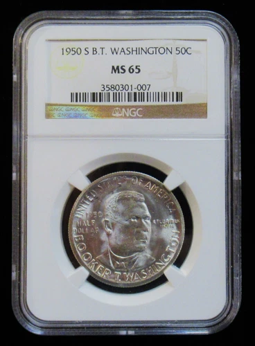 NGC MS65 1950-S B.T. Washington Commemorative Half Dollar