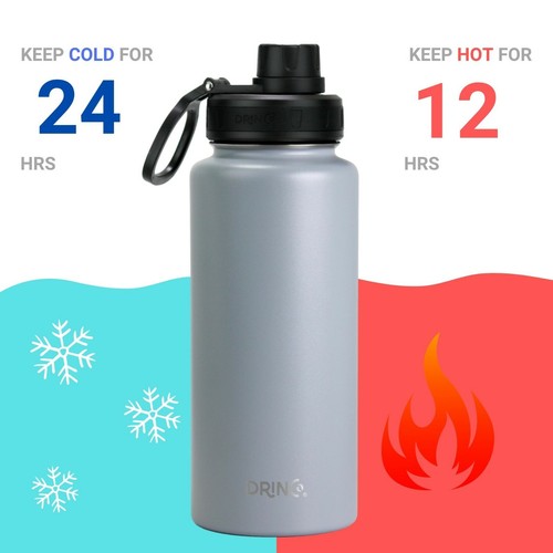 Botella de agua de acero inoxidable con aislamiento de doble pared frasco deportivo 32 oz 22 oz - Imagen 79 de 97