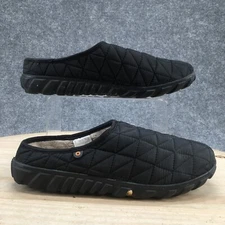 Bogs Sandals Womens 9 Snowday II Quilted Slip On Mules Slippers Black Fabric