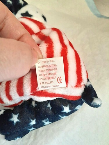 TY Beanie Babies Righty 2000 Republican Elephant Patriotic Stars Stripes new - Picture 6 of 7