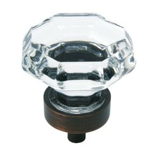 Lot of 11 Knobs; Cosmas 5268ORB-C Oil Rubbed Bronze Clear Glass Cabinet Knobs
