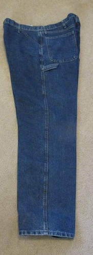 Wrangler Carpenter Jeans Men's Size 38x34 Dungarees Blue Denim Loose Work Pants