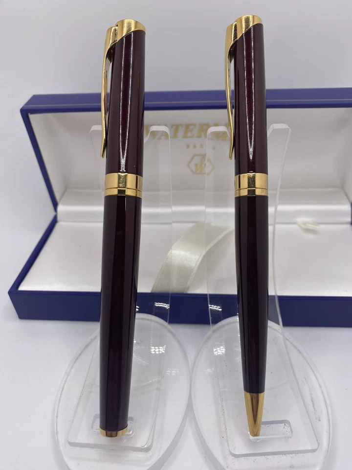 Juego de fuente y bolígrafo Waterman L'etalon Borgoña circa: 1990-2004 Foto 4 de 4