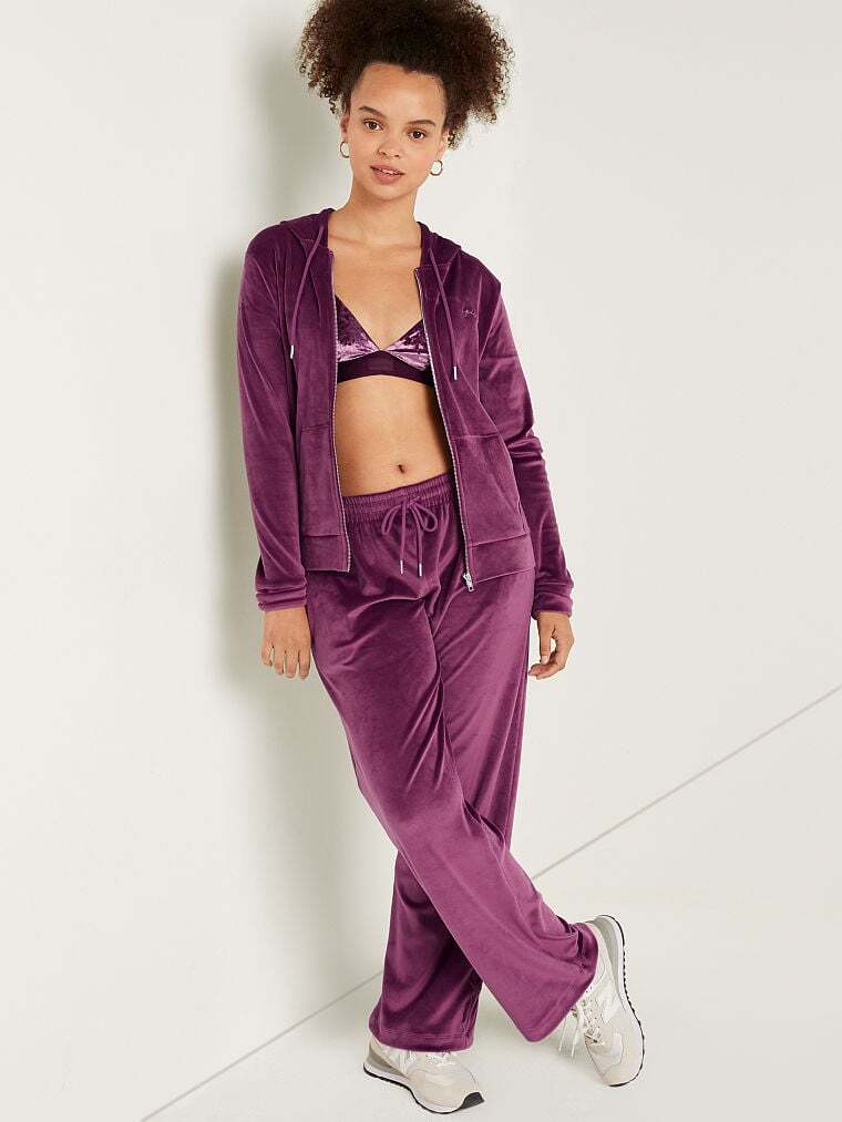 【COSYHARU】Ferundi Velvet Velor Track Two-Way Zip-Up COSYHARU】Ferundi Velvet Velor Track Two-Way Zip-Up