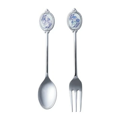 Pokemon Center Original Baby Blue Eyes Spoon & Fork dessert Piplup Alcremie