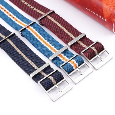 For Tudor Bevan Little Red Flower Strap Canvas  Nylon Watch Band Replacement