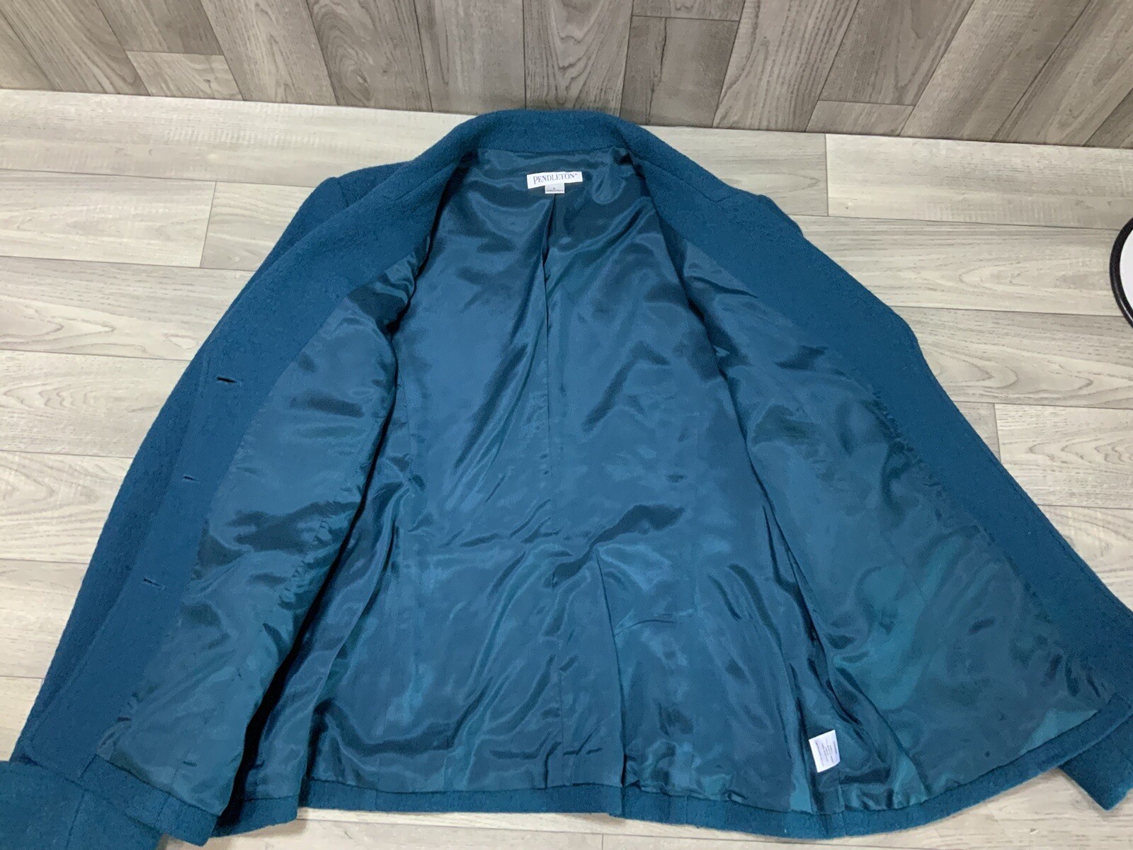 Pendleton Virgin Wool Blazer Jacket Dark Teal Lin… - image 17