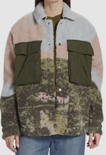 $290 Twenty Montreal Women's Blue Army Sherbrooke Sherpa Shacket Jacket Size M