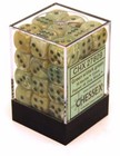 Chessex Dice (36) Block Sets 12mm D6 Marble Green w/ Dark Green Pips CHX 27809