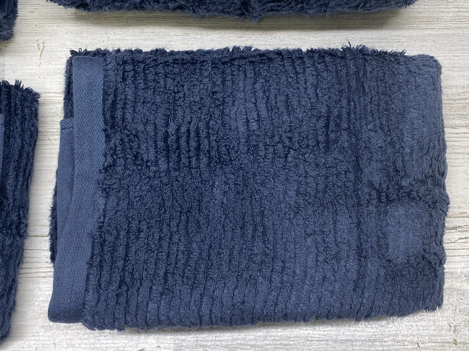 Juego de 4 toallas de baño acanaladas Hudson Park de 4 piezas arándanos suaves al tacto Foto 4 de 4