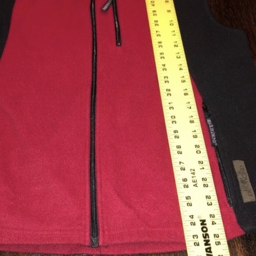 Black Diamond Red Black Fleece Vest Full Zip Hiking Outdoor Mens SZ Large - Picture 6 of 7