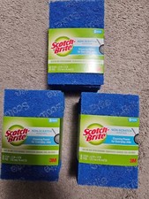 3M Non-Scratch Scour Pads, Scotch-Brite 3 Packs of 8 Blue  24 total pads 42.