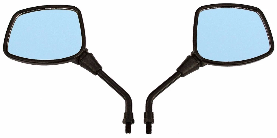 Par de espejos retrovisores negros de cabeza cuadrada para motocicleta - Kawasaki KLR250 KLR600 KLR650 Foto 2 de 4