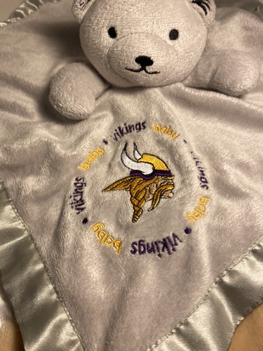 2 Minnesota Vikings Teddy Bear Lovey Plush Security Blanket by Baby Fanatic - Picture 4 of 17