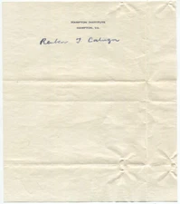 1932 Zulu Composer Reuben Tolakele Caluza Signature Hampton Institute Stationery