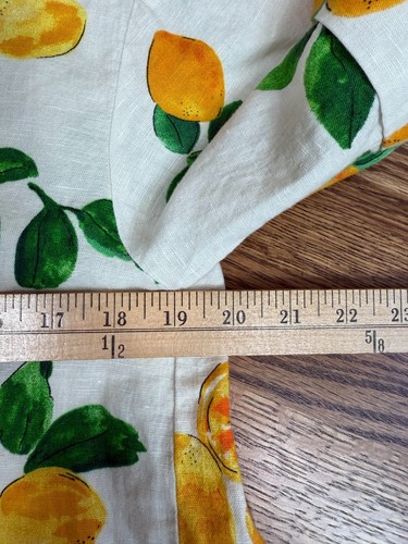 Zara Womens Oversized Linen Blend Lemon Shirt Dress Size XS Beachy Travel Art - Picture 10 of 12