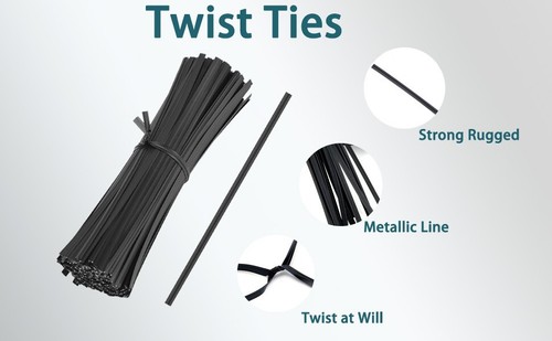 400 Pcs Twist Ties for Bags 5" Cable Ties Bag Twist Ties for Cord Twist Bread - Picture 4 of 12