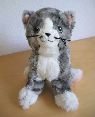 Ikea Katze Lilleplutt Stofftier Plüschtier Kuscheltier grau weiß 24 cm