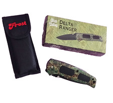Frost Cutlery Delta Ranger Knife 15208CC Tactical Folding Cattail Camo Sheath