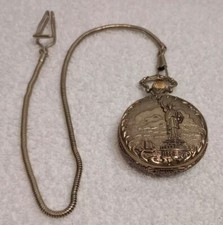 VTG Ltd Edition Commemorative Statue Of Liberty Eagle Pocket Watch-Not Running