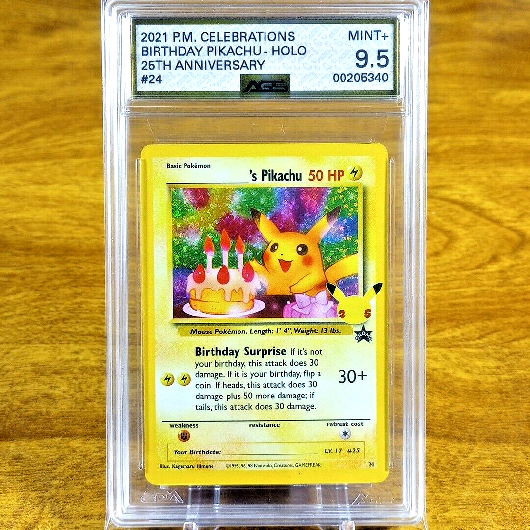 Pokemon Celebrations Black Star Promo Birthday Pikachu 24 AGS