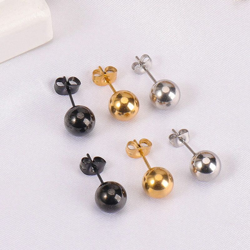 1Pair Punk Surgical Steel Ball Stud Earrings Ear Tragus Piercing Ear Studs Ball