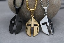 Collana Elmetto Sparta Guerriero Combattente Uomo e Uomo Collana Bigiotteria Regalo