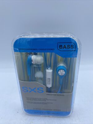 NEW Blue SXS Bass Stereo Earbuds Headphones 3.5mm  w/ Success Mobility