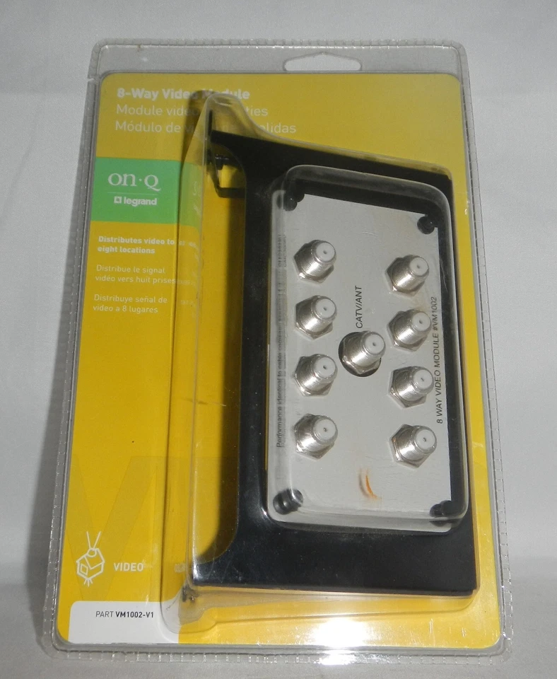 On-Q Legrand 8-Way Coax Video Module Cable Splitter VM1002-V1 Digital HDTV - Image 2 of 3