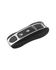 Leather Key Fob Cover for Porsche Panamera Cayenne, Key Chain Keychain Key Co...
