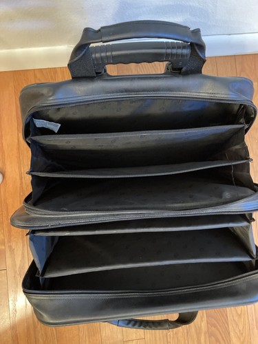 American Tourister Black Rolling Laptop Bag Briefcase Telescopic Handle EUC - Picture 5 of 10