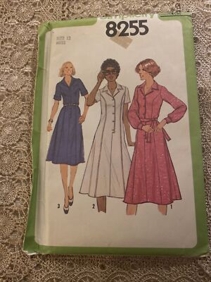 Look slimmer step in button front dress pattern 8255 size 12 uncut