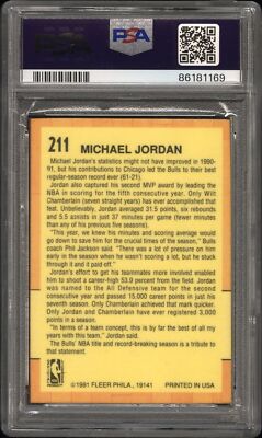PSA 9 MICHAEL JORDAN 1991-92 Fleer ALL-STAR 3D Acrylic Wrapper