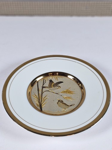 Art of Chokin 6 Inch Decorative Plate Etched and Trimmed with 24K Gold & Silver - Picture 5 of 6