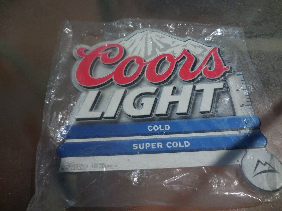 COORS LIGHT Metal Tin Sign COLD SUPER COLD Promo sign 3246 with Led