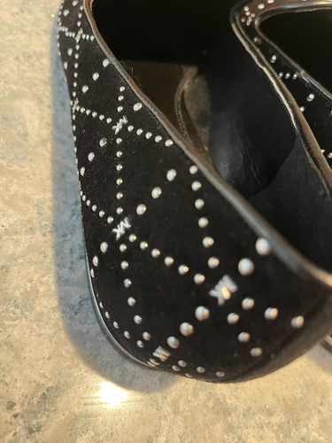 Mocasines Michael Kors Natasha Cuero Negro Plateado Micro Tachonado-talla 9M Nuevos SIN CAJA - Imagen 5 de 6