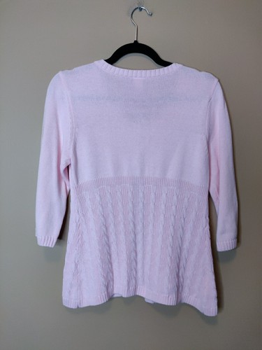 Miss Attitude girls XL(16) cardigan pink scoop neck button up 3/4 sleeves - Picture 2 of 6