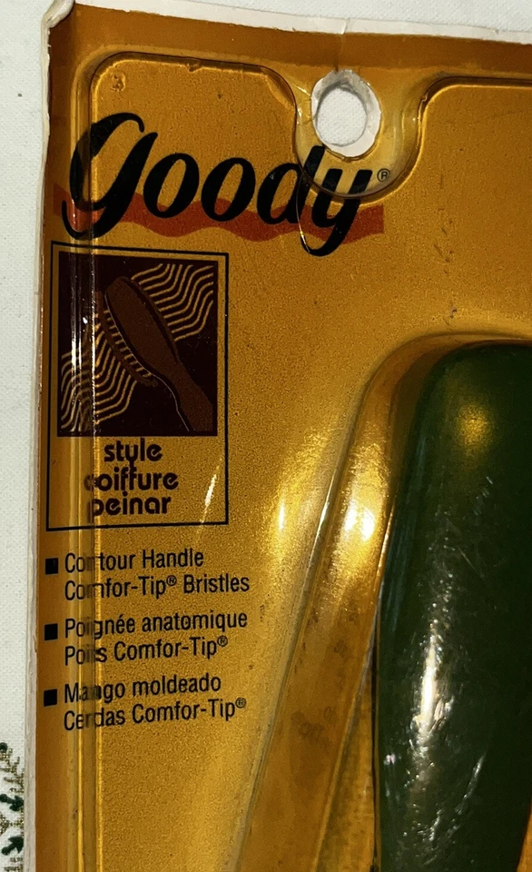 Cepillo de peinado vintage NOS Goody Ultra Lite VERDE #41181 - Mango de contorno Foto 2 de 3