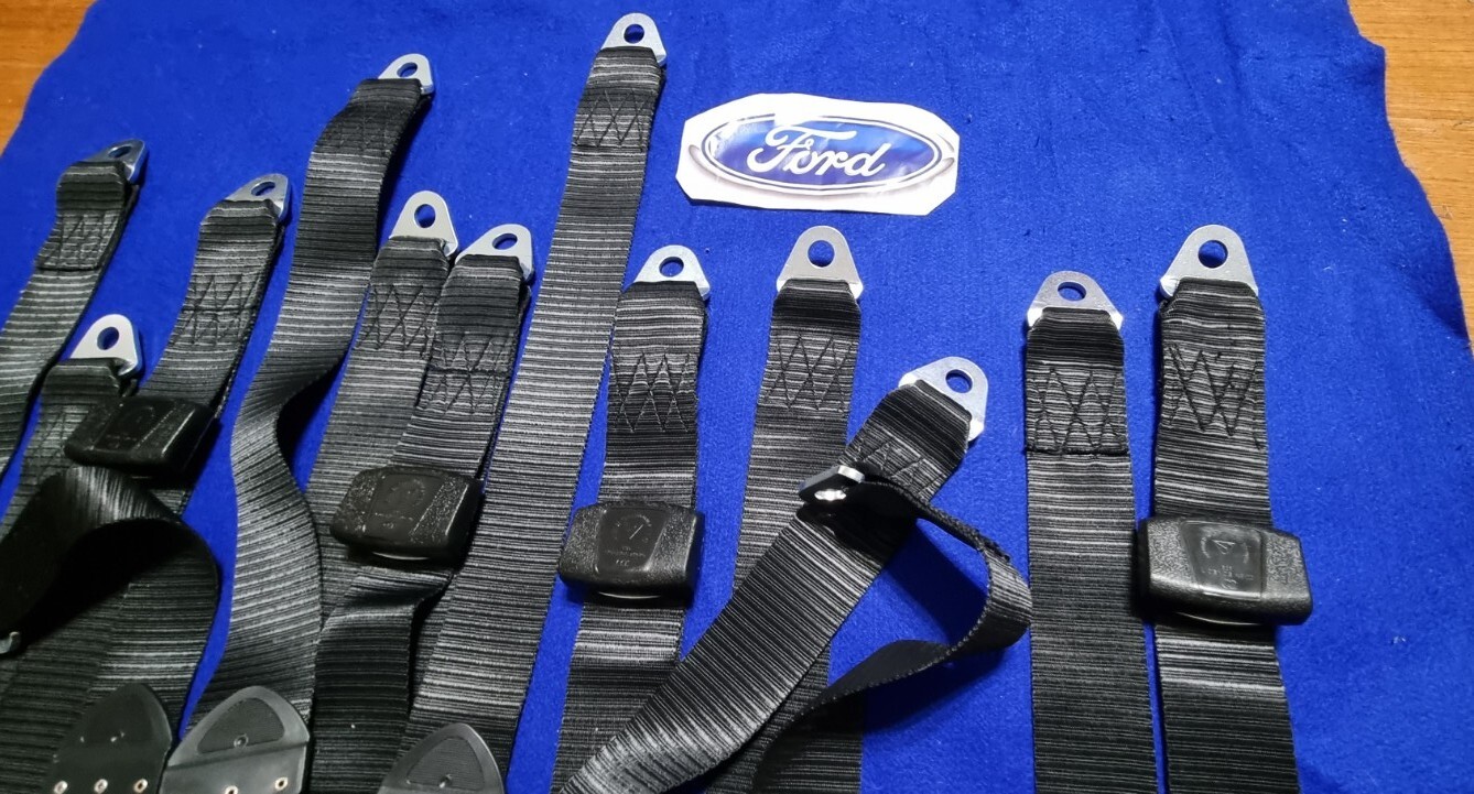 FORD XY GT CONCOURS BLACK SEAT BELT SET FIT XW XR XT ZA ZB ZC ZD GS