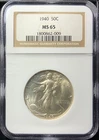 1940 MS65 NGC 50C Silver Walking Liberty Half PQ BLAST WHITE LUSTER