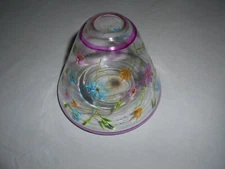 Yankee Candle Glass Colorful Floral Shade Cover Collectible VINTAGE