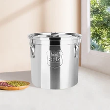 Cereal Container Stainless Steel Food Flour Oil Storage Bucket Kitchen Canister