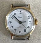 Vintage 90s Timex Stainless Steel Goldtone White Face Metal Watch Face No Band