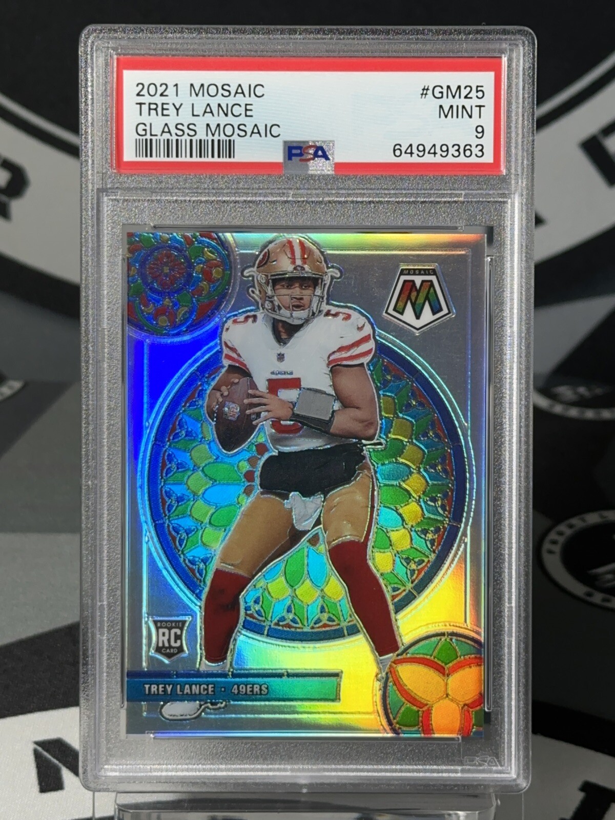2021 Trey Lance SSP Glass Mosaic Stained Glass Case Hit PSA 9
