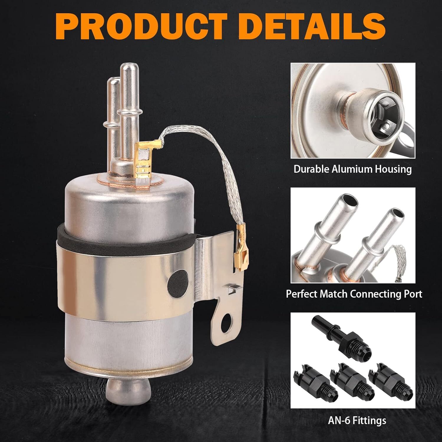 255LPH Inline LS Swap High Pressure EFI Fuel Pump w/Install Kit GSL392