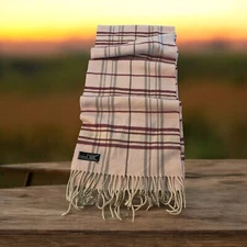 V. Fraas Cashmink Pink Plaid Cashmere like scarf Made in Germany
