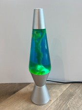 Motion and Glitter Lava Lamp - Model 2000 - 14.5" Tall - Silver / Yellow / Blue
