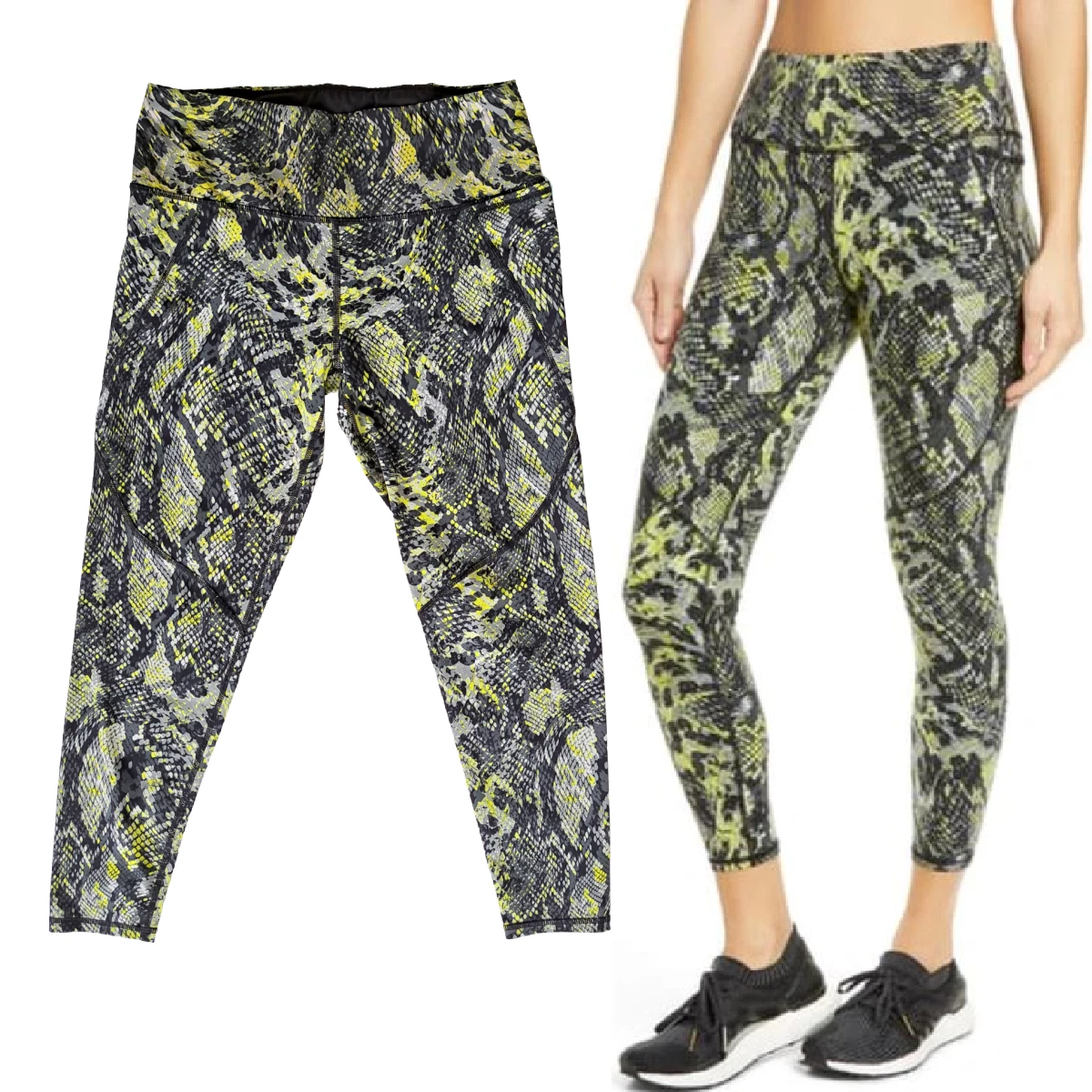 Camouflage Printed Yoga Workout Leggings For Women With Pockets