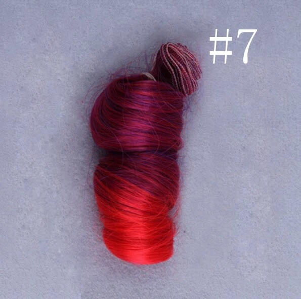 1pc Gradient Color DIY Doll Hair For Monster Demon Doll DIY Wire Curly Wigs Toy - Image 4 of 4