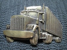 SEMI TRUCK CUT OUT BELT BUCKLE VINTAGE RARE GREAT AMERICAN BUCKLE CO 1980 